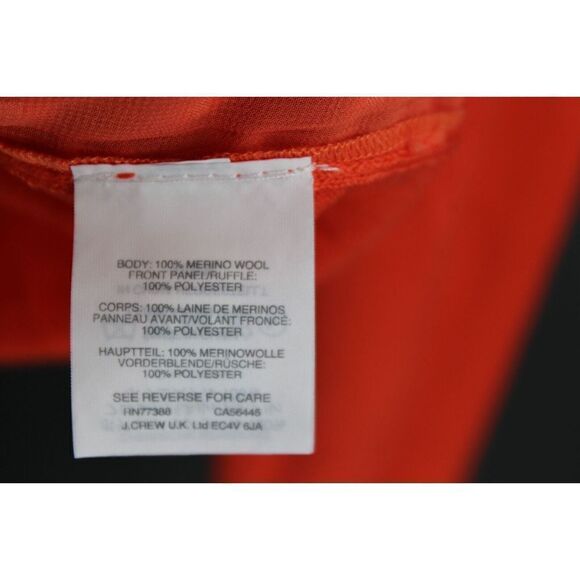 J.Crew Cardigan sweater with ruffly underlay-G9830-TANGERINE-size M-merino wool - Picture 7 of 7